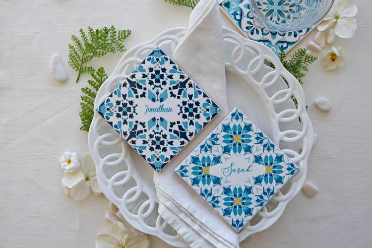 Berlenga Collection - Portuguese Green Tiles - Coasters