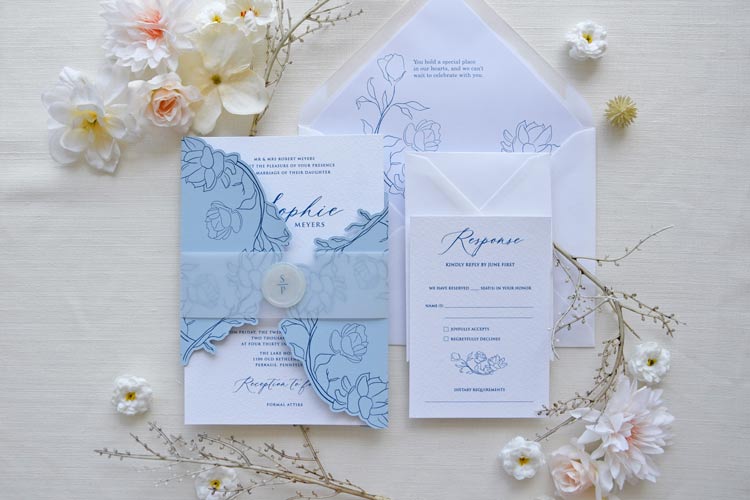 Celestial Bloom Wedding Invitation Suite