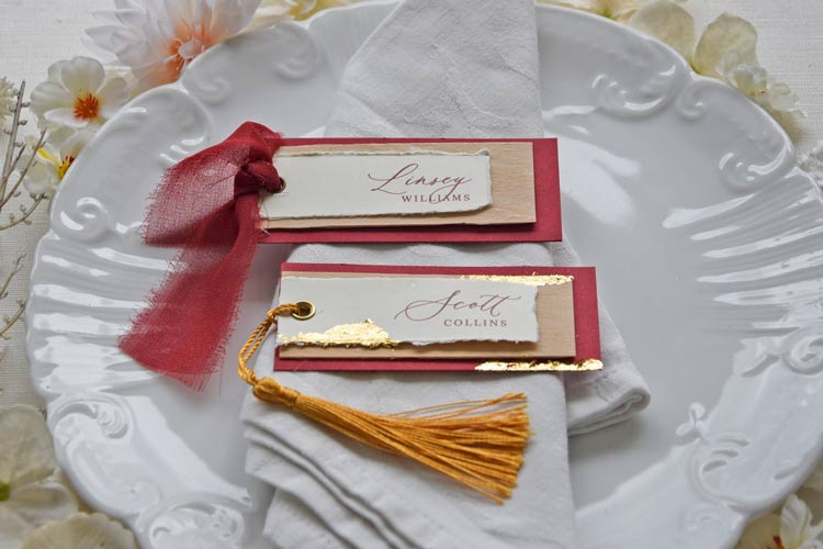 Merlot Dusk Place Card – Wood Edition