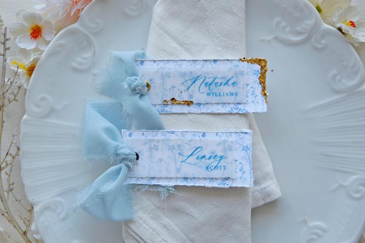 Morning Mist Place Card – Ribbon Edition