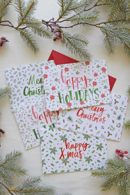 Letters of Joy – Christmas Cards, Set of 5