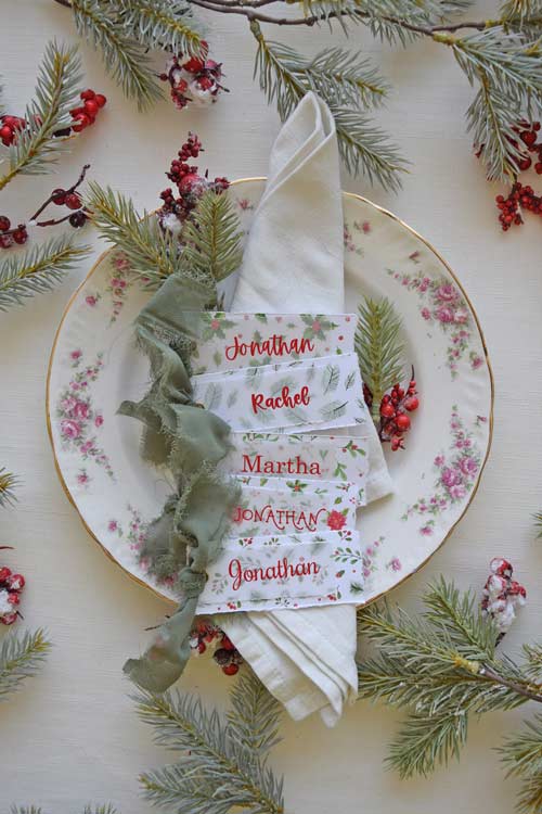 Winter Whimsy – Holiday Place Cards, Set of 5