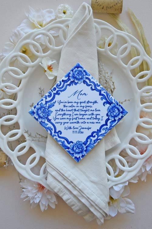 Jasper - Personalized Ceramic Tile Coaster with Message