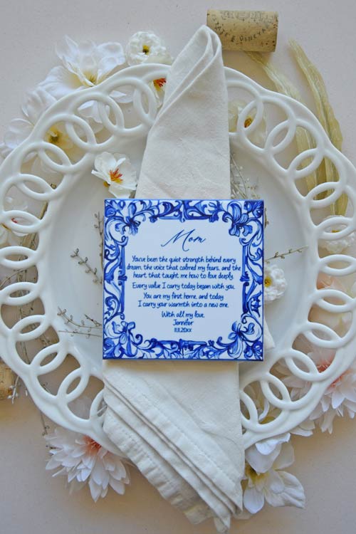 Lapis Lazuli - Personalized Ceramic Tile Coaster with Message