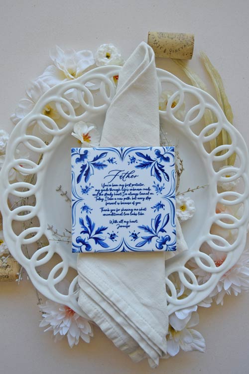 Pearl - Personalized Ceramic Tile Coaster with Message