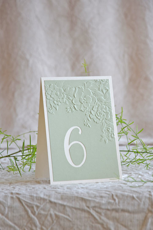Camelia Bloom Table Number - Sage