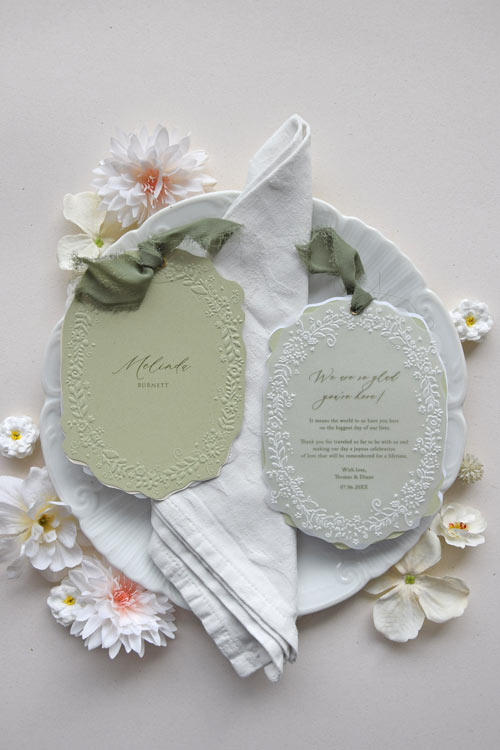 Emerald Reverie - Name Card, Menu & Thank You Note