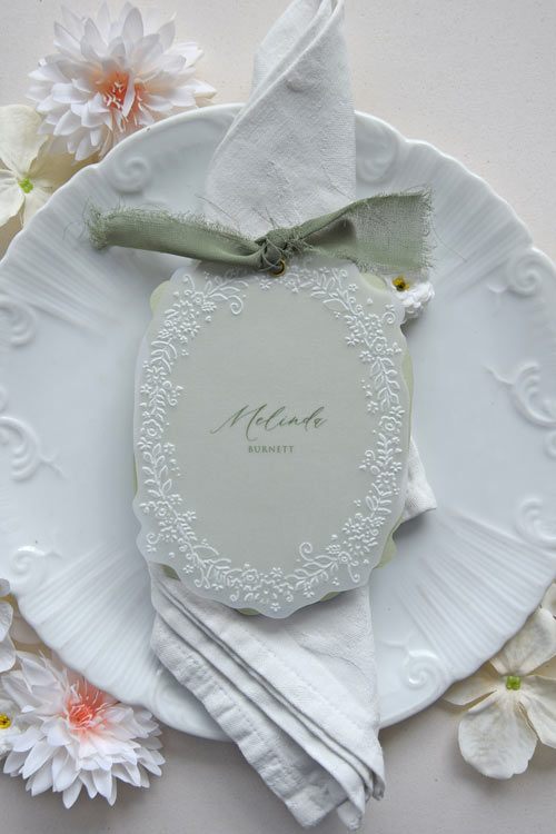 Emerald Whisper Name Card and Menu