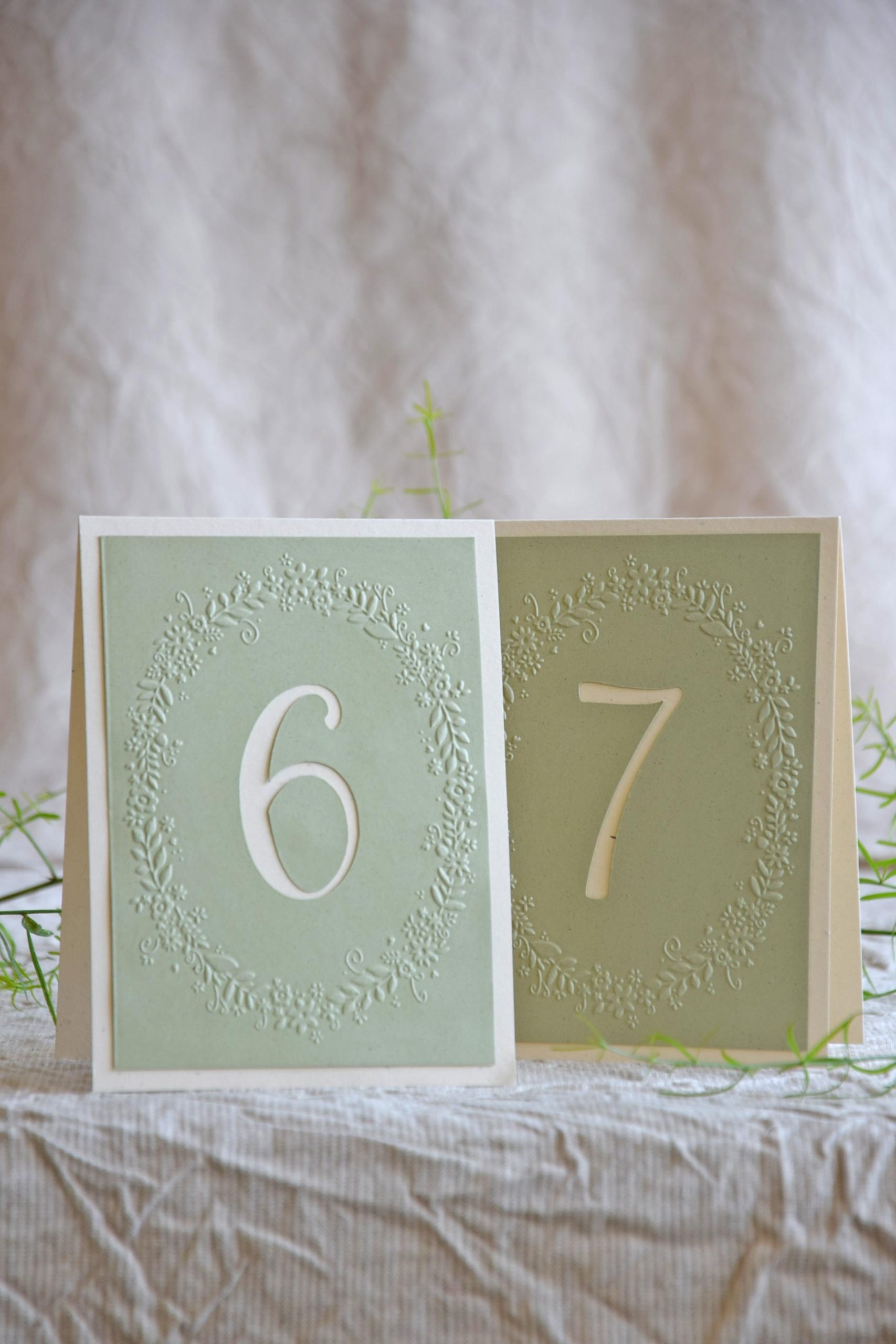 Verdant Bloom Table Number - Sage