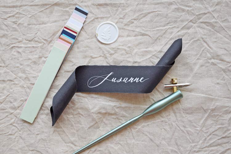 Handwritten Calligraphy Scroll Name Card - Saudade Collection